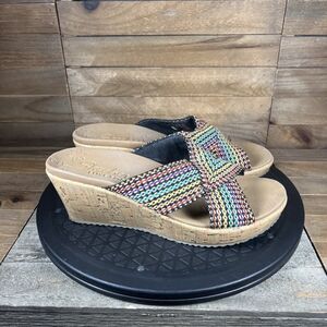 Skechers Cali Women's Size US 7 Beverlee Delighted Wedge Multi Color Sandals